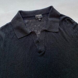 Todd Snyder Black Montauk Polo Design Sz Large